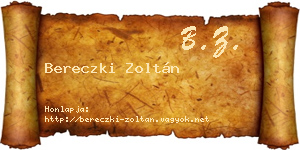 Bereczki Zoltán névjegykártya