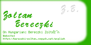 zoltan bereczki business card